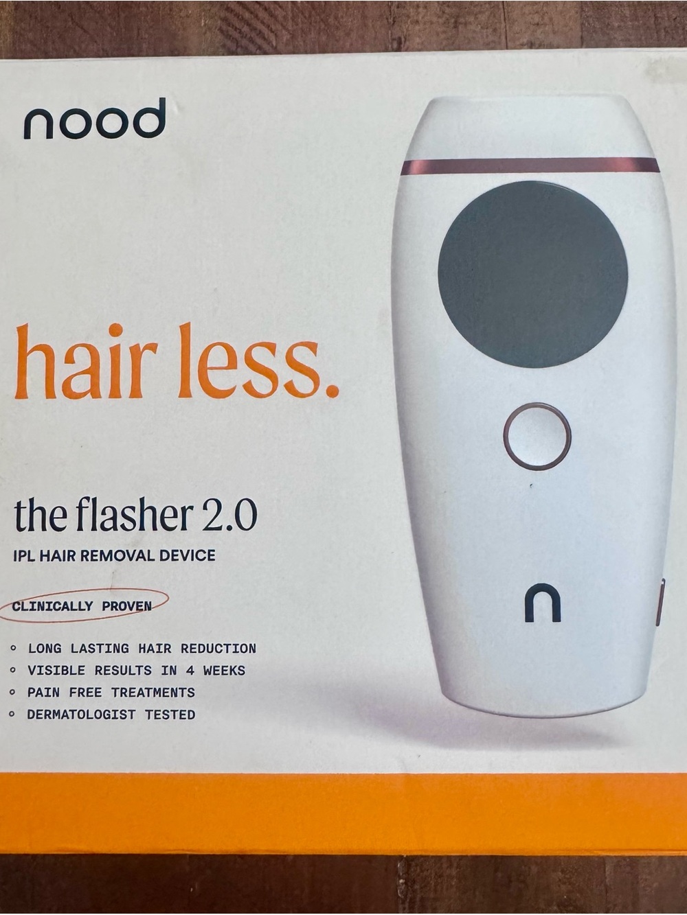 nood The Flasher 2.0 IPL Hair Removal Device - White with Rose Gold Accent